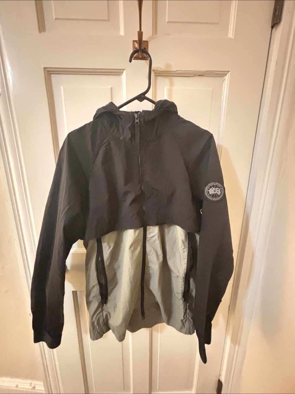 Canada Goose Two-Tone Hooded Raincoat - Black and Olive